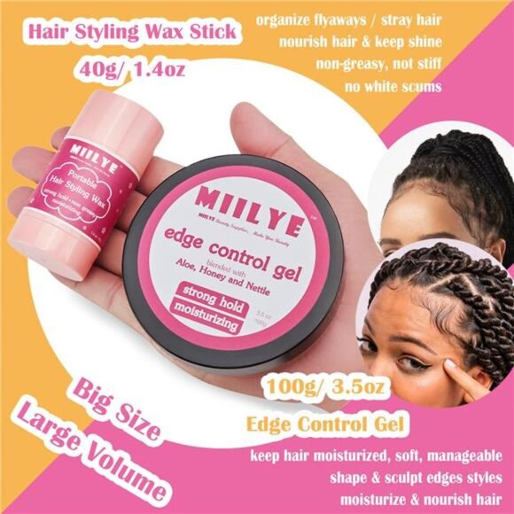 Lace Wig Glue and Hair Styling Wax Gel Combo Pack Wig Install Kits, Wig - Picture 3 of 7